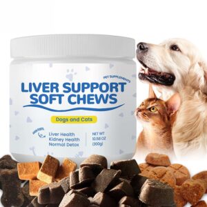 Natural Pet Liver Health Supplement Soft Chews Dog Treats with Milk Thistle Extract Vitamins Support Dog's Liver Function