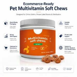 OEM ODM Pet Multivitamin Supplement - Advanced 10-in-1 Daily Balance Soft Chews - Large Scale Production Private Label Factory