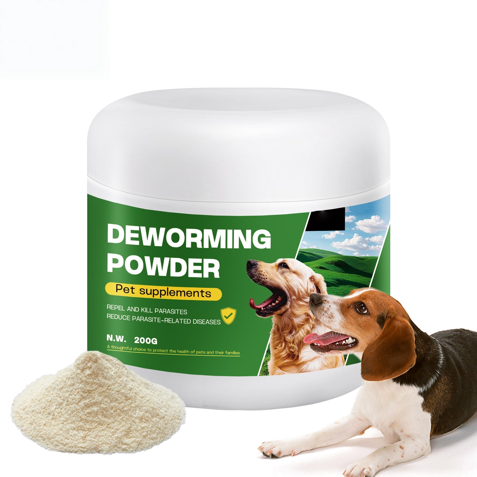 ODM/OEM Pet Nutrition Supplement Deworming Powder for Cats Dogs for Health Care Packed in Bottles Herbal Supplements