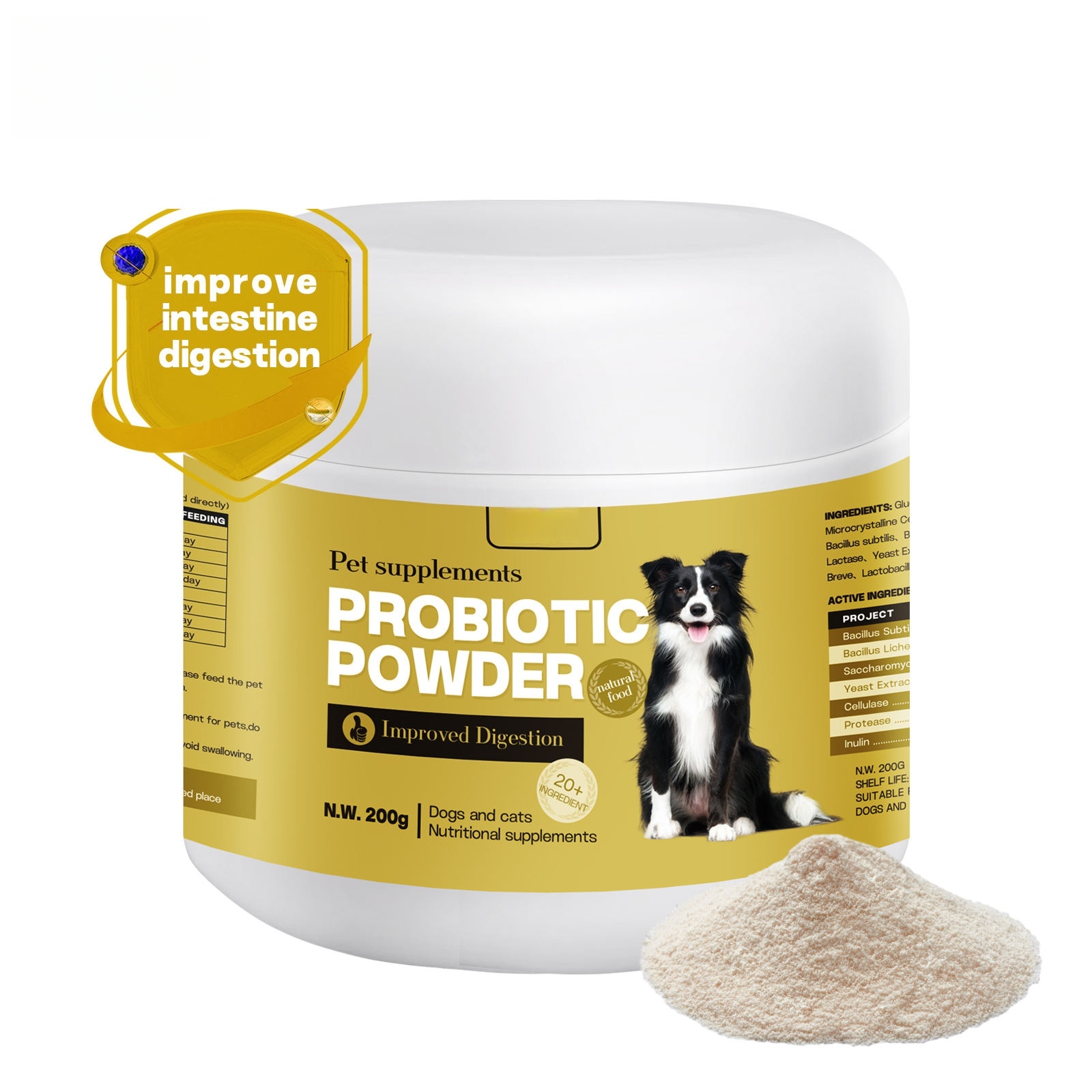 Pet Nutrition Probiotic Powder Regulating Intestinal Flora Balance Is Suitable Dietary Supplements for Cats and Dogs