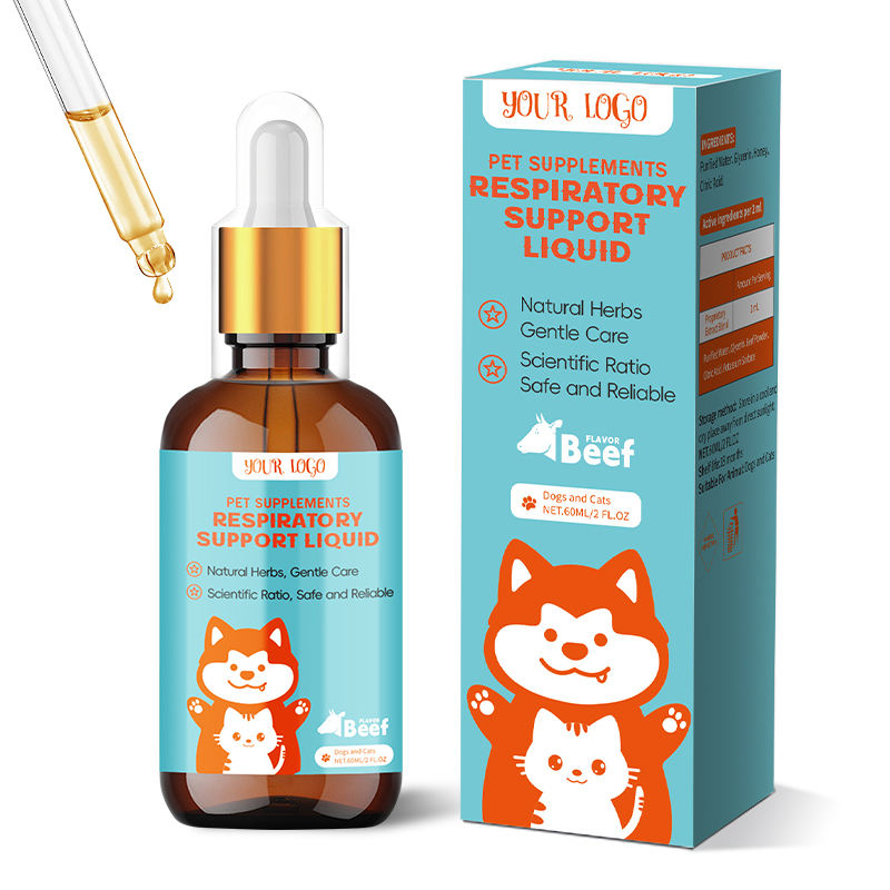 Factory-Made Liquid Respiratory Supplement for Cats and Dogs Cough and Wheeze Relief Supports Lung Health and Immunity