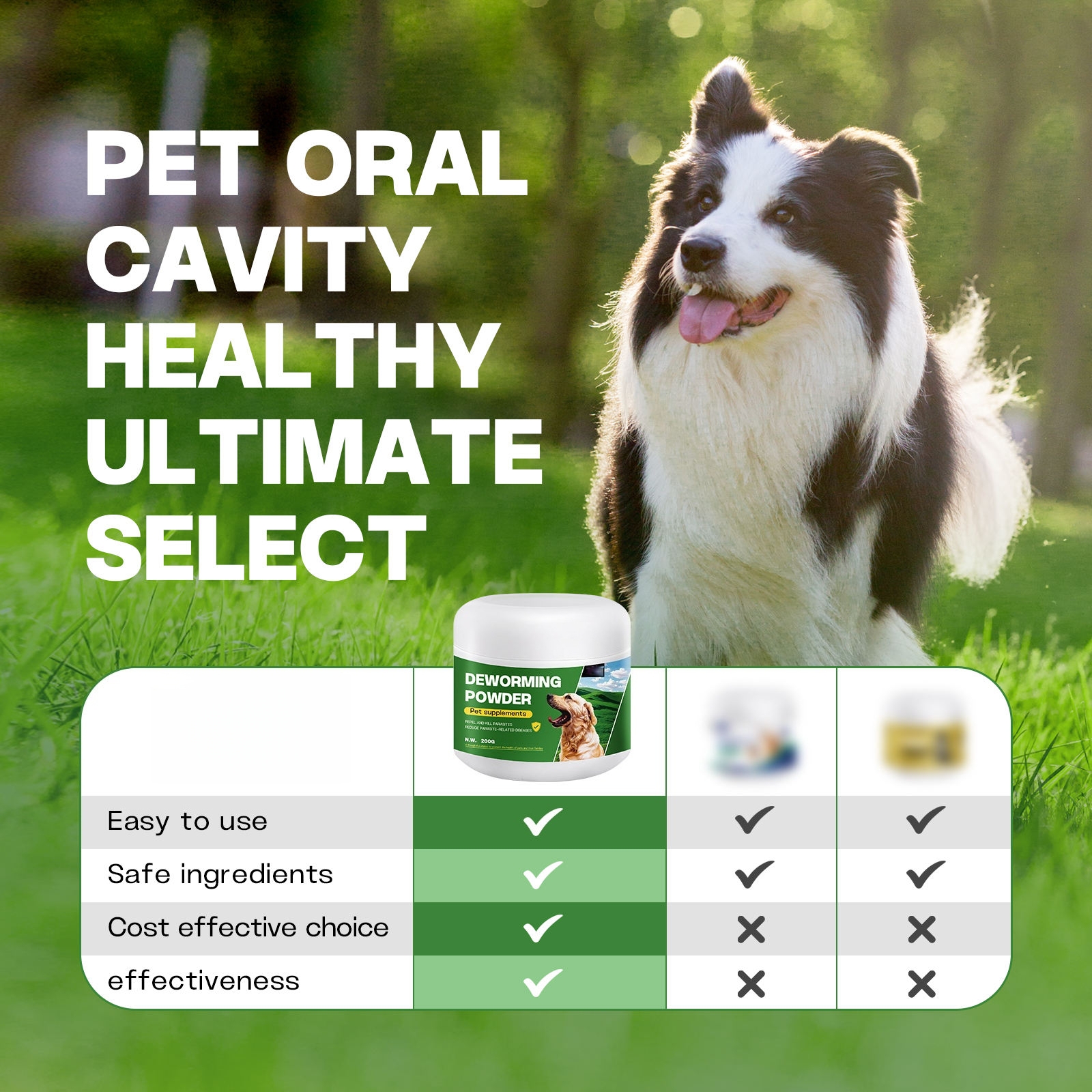 ODM/OEM Pet Nutrition Supplement Deworming Powder for Cats Dogs for Health Care Packed in Bottles Herbal Supplements - Image 3