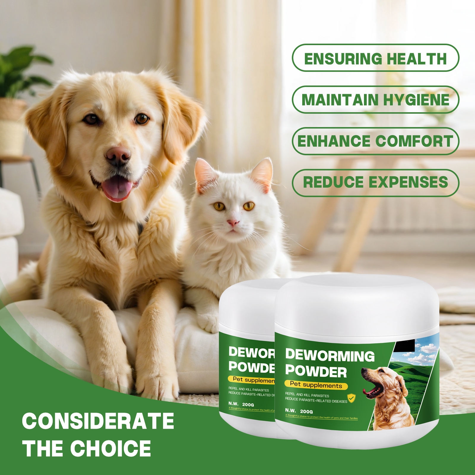 ODM/OEM Pet Nutrition Supplement Deworming Powder for Cats Dogs for Health Care Packed in Bottles Herbal Supplements - Image 6