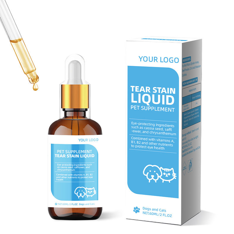 Custom Pet Nutrition Tear Stain Replenishing Drops Support Eye Health and the Immune System in Cats and Dogs